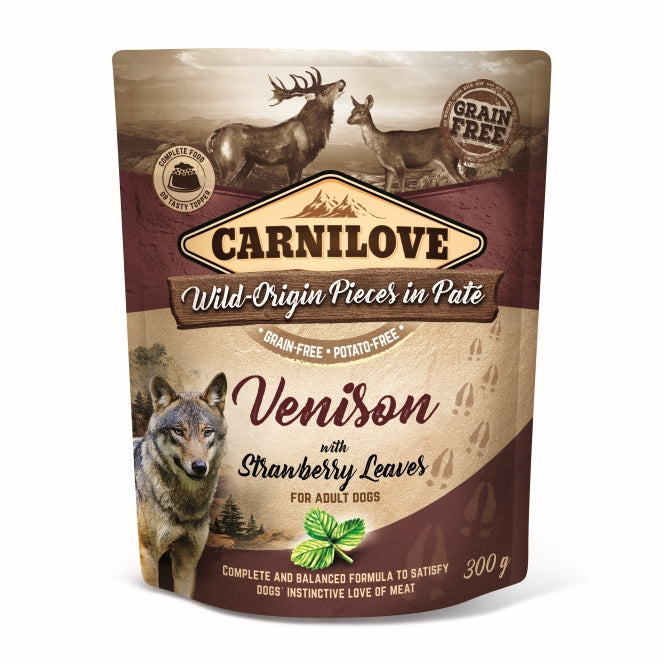 Carnilove - Dog Pouch Paté Venison & Strawberry Leaves